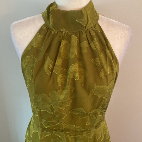 NWT Rihoas green Jacquard ranched midi dress - Picture 2 of 15